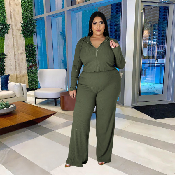 Fashion sports and leisure suit women temperament hoodie tube top wide leg pants three-piece pit strip