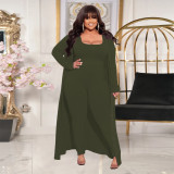 Autumn and winter new product high elastic pit strip three-piece solid color long-sleeved fashion casual suit