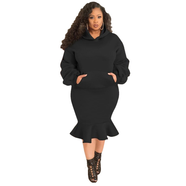 Fashion leisure sports fishtail skirt autumn and winter sweater suit plus size women's clothing