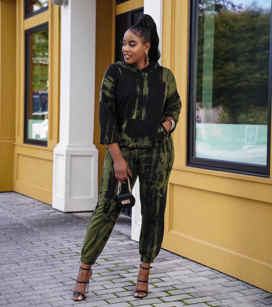 Two-piece casual suit with hat plus size women's Amazon imitation cotton printing