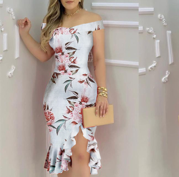 New women's printed tight skirt