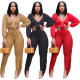 Women's spring and autumn new women's wrapped chest long-sleeved tight sexy tassel suit