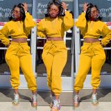 Women's sports sweater two-piece solid color thick autumn and winter casual wear suit
