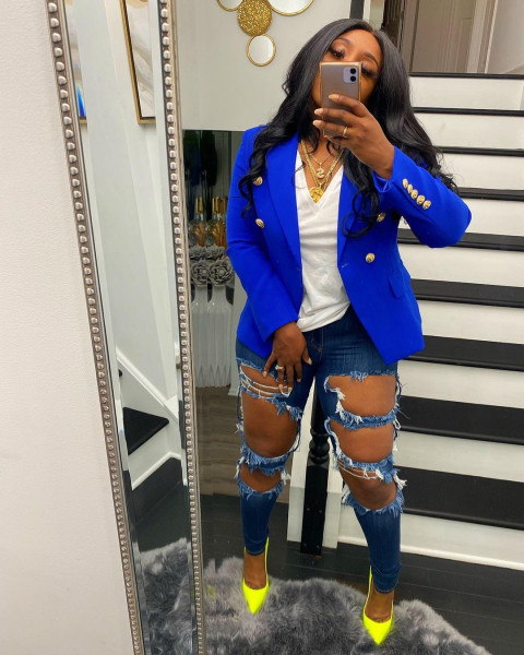 Women's small suit jacket solid color long-sleeved autumn and winter suit pocket