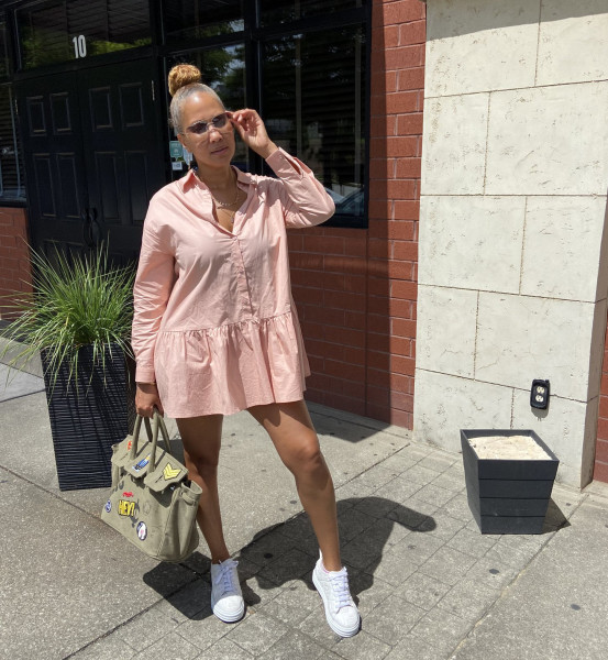 Women's shirt dress stitching solid color long-sleeved short skirt A-line skirt autumn and winter
