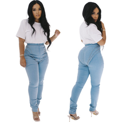 New style stretch high-waisted jeans ladies trousers