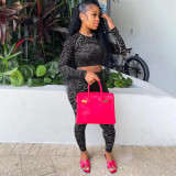 Fall 2021 new women's fashion print slim sports yoga suit