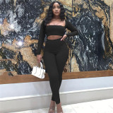 2021 autumn women's new sexy hollow low-cut high-waist hip-hip long-sleeved casual sports jumpsuit