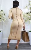 Sexy fashion zipper anti-sewing autumn and winter dress