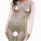 2021 Summer Women's New Fashion 3D Body Print Round Neck Long Sleeve European Style Slim Dress