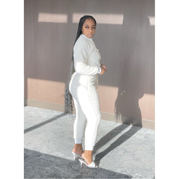 High-quality double-faced fleece long-sleeved trousers suit autumn and winter thickening warm sports suit