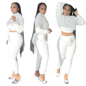 High-quality double-faced fleece long-sleeved trousers suit autumn and winter thickening warm sports suit