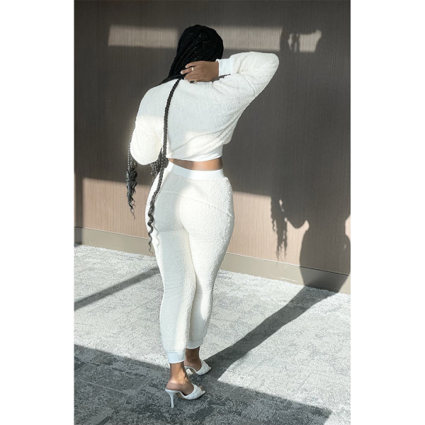High-quality double-faced fleece long-sleeved trousers suit autumn and winter thickening warm sports suit