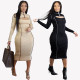 Sexy fashion zipper anti-sewing autumn and winter dress