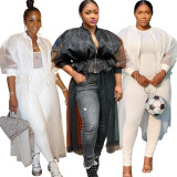 Sexy cute long irregular coat