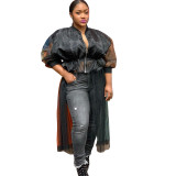 Sexy cute long irregular coat
