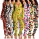 Printed cartoon element pajamas open jumpsuit