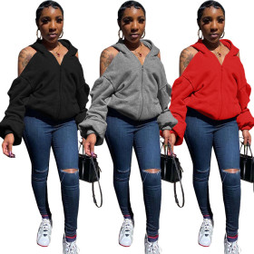 Women's,street,sexy,personality,halter,sweater,hooded,top,coat