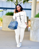 Letter,printing,,buckle,,one-word,collar,and,pleated,two-piece,set