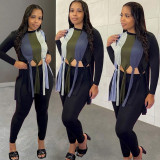 Women's,brushed,hair,digital,positioning,hit,color,printing,tassel,knotted,fashion,sexy,2-piece,set