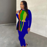 Women's,brushed,hair,digital,positioning,hit,color,printing,tassel,knotted,fashion,sexy,2-piece,set