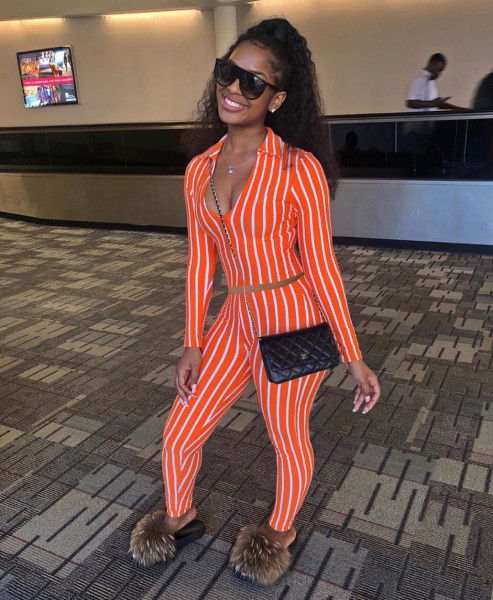 Women's,clothing,autumn,and,winter,new,style,sexy,skinny,striped,V-neck,two-piece,suit