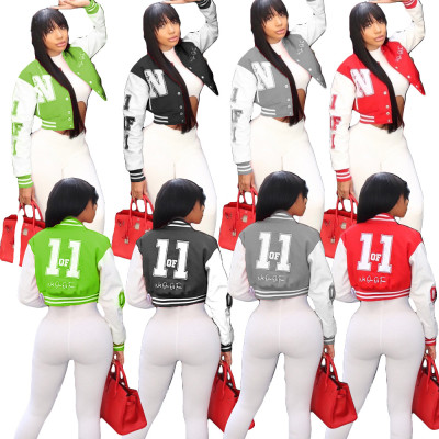 Blouse letter thread jacket pocket baseball uniform