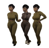 Ladies,Fashion,Unlimited,Tie-Dye,Printed,Long,Pants,Split,Two-piece,Set