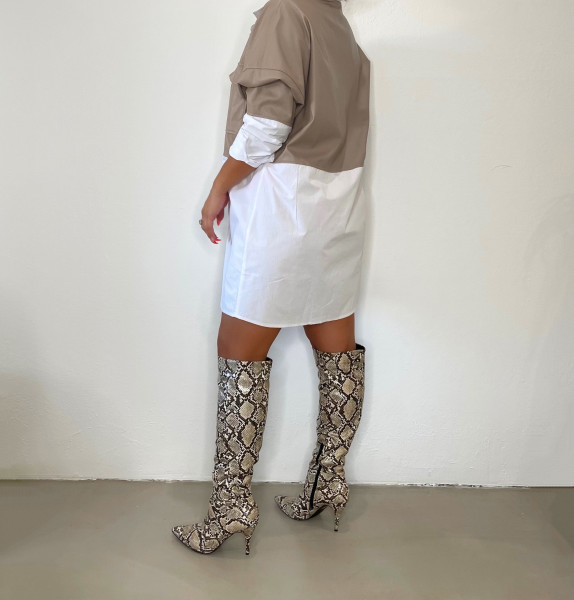 Women's,PU,four-way,stretch,stitching,sexy,dress