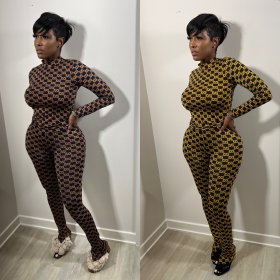 Ladies,Fashion,Unlimited,Tie-Dye,Printed,Long,Pants,Split,Two-piece,Set
