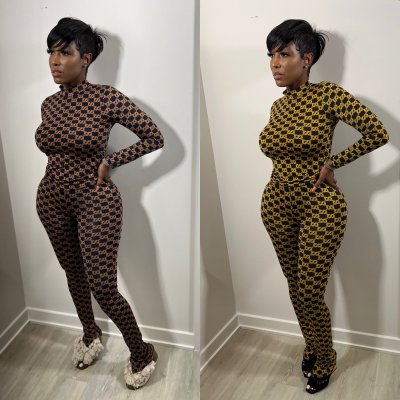 Ladies,Fashion,Unlimited,Tie-Dye,Printed,Long,Pants,Split,Two-piece,Set