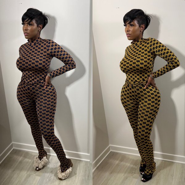 Ladies,Fashion,Unlimited,Tie-Dye,Printed,Long,Pants,Split,Two-piece,Set