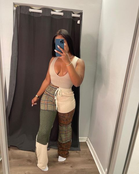 Casual fashion printed straight-leg pants