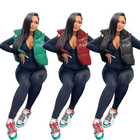 New women's clothing solid color sleeveless down jacket vest jacket