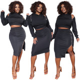 Ladies split zipper strapless sexy double zipper nightclub suit