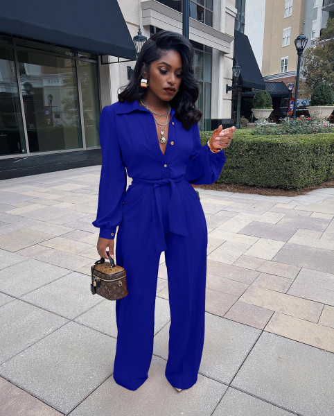 Casual fashion long-sleeved overalls