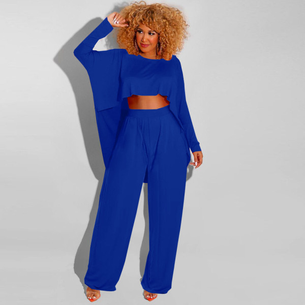 Sexy fashion casual loose bat top trousers suit