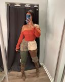Casual fashion printed straight-leg pants