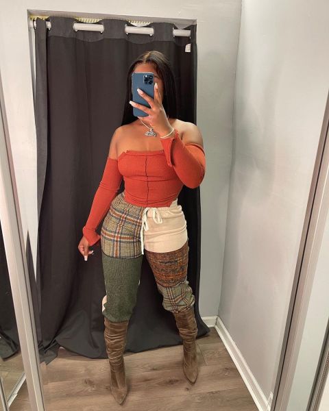 Casual fashion printed straight-leg pants