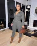 New fashion casual solid color thick velvet two-piece suit