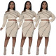 Nightclub service anti-car line threaded hollow split round neck two-piece suit