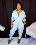 New casual solid color thick velvet loose jumpsuit