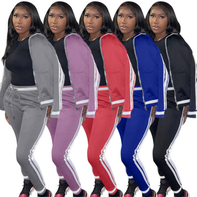 New women's clothing pure color leisure sports two-piece suit