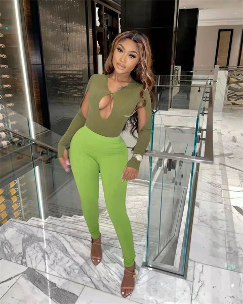 New fashion sexy hollow and color two-piece suit