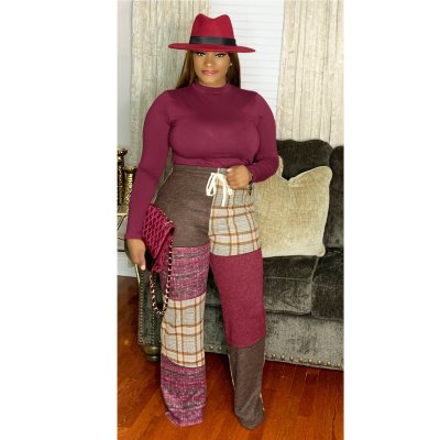 Casual fashion printed straight-leg pants