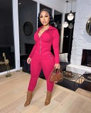 New fashion casual solid color thick velvet two-piece suit