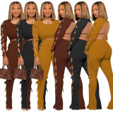 New sexy cotton pit strip leaky back strap two-piece set