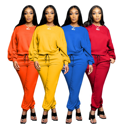 Women's sweater suit long-sleeved thickened two-piece loose sportswear winter