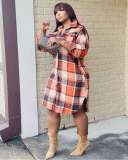 Ladies Fashion Hot Sale Classic Plaid Shirt Woolen Long Jacket