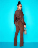 New casual flashing solid color with two-piece belt